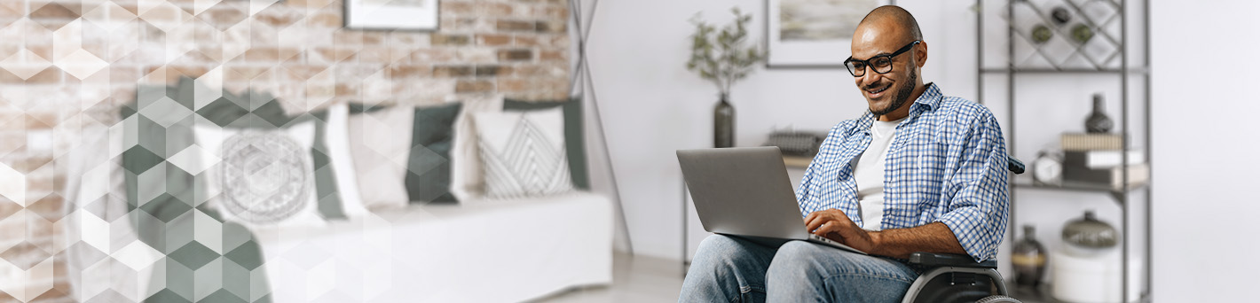 Woman in Bed checking out eStatements on laptop