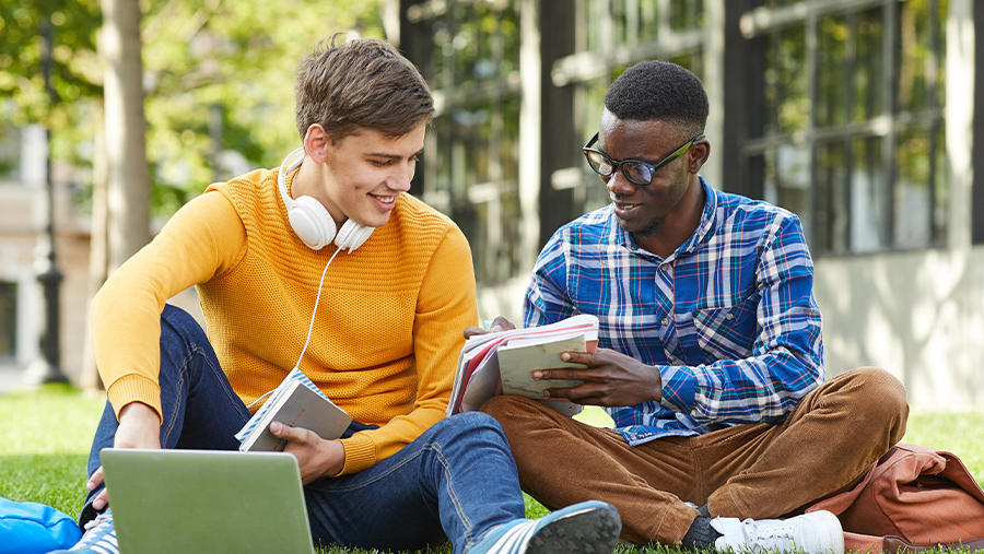 Student holding a textbook
