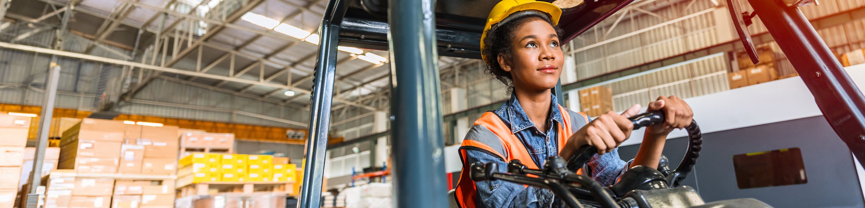 Woman on a forklift!