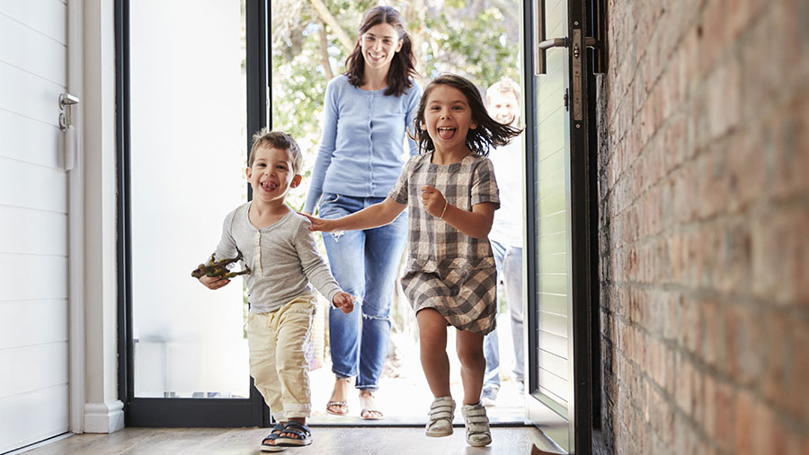 Kids running in the house